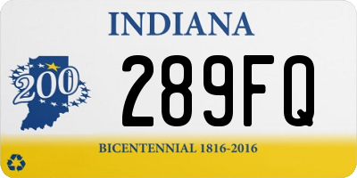 IN license plate 289FQ