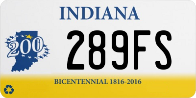 IN license plate 289FS