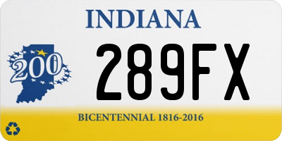 IN license plate 289FX