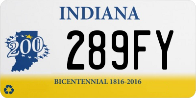 IN license plate 289FY