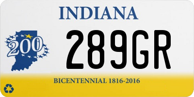 IN license plate 289GR