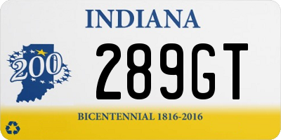 IN license plate 289GT