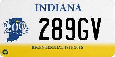 IN license plate 289GV