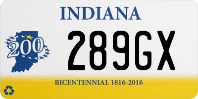 IN license plate 289GX