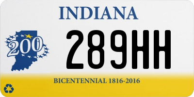 IN license plate 289HH