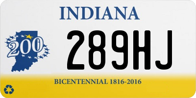 IN license plate 289HJ