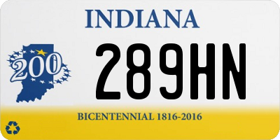 IN license plate 289HN