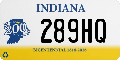 IN license plate 289HQ