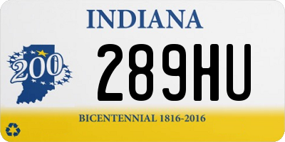 IN license plate 289HU