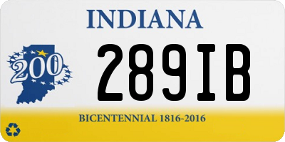 IN license plate 289IB