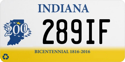 IN license plate 289IF