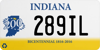 IN license plate 289IL