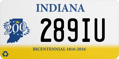 IN license plate 289IU