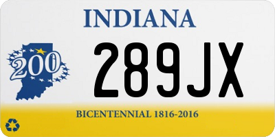 IN license plate 289JX