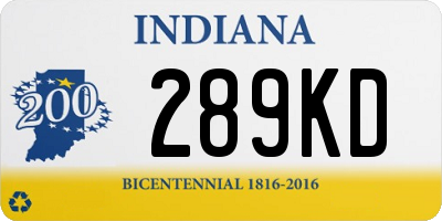 IN license plate 289KD
