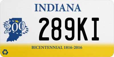 IN license plate 289KI