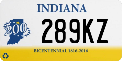 IN license plate 289KZ