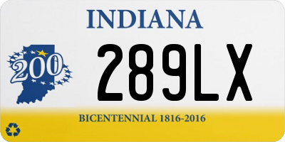 IN license plate 289LX