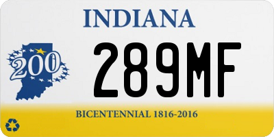 IN license plate 289MF