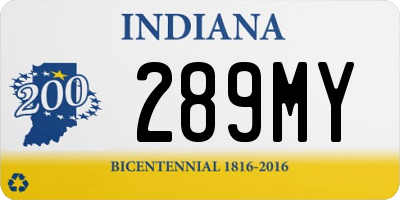 IN license plate 289MY