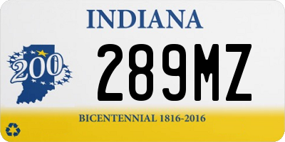 IN license plate 289MZ