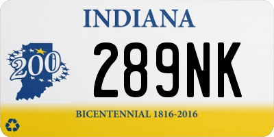 IN license plate 289NK