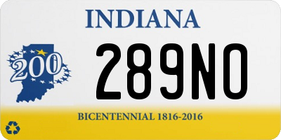 IN license plate 289NO