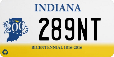 IN license plate 289NT