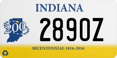 IN license plate 289OZ