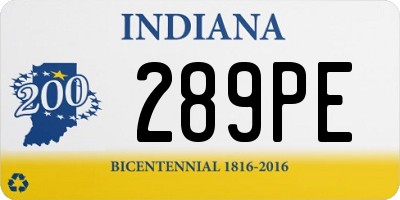 IN license plate 289PE