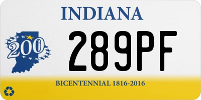 IN license plate 289PF