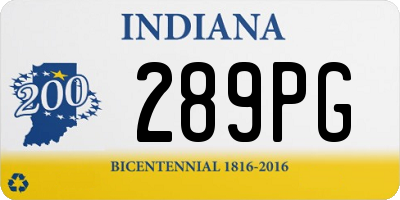 IN license plate 289PG