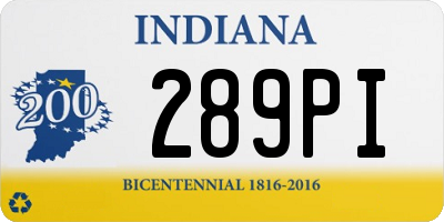 IN license plate 289PI