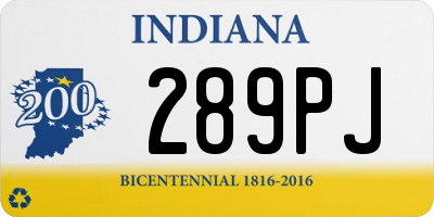 IN license plate 289PJ