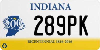 IN license plate 289PK