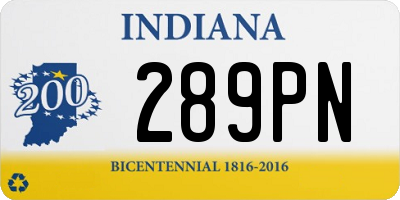 IN license plate 289PN