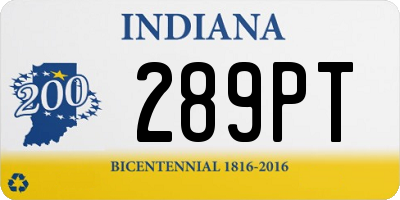 IN license plate 289PT