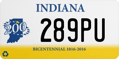 IN license plate 289PU