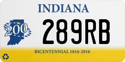 IN license plate 289RB