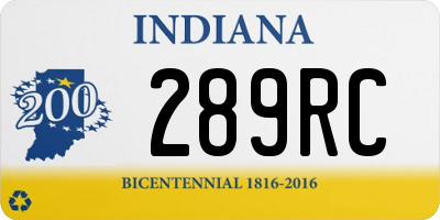 IN license plate 289RC