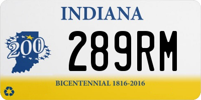 IN license plate 289RM