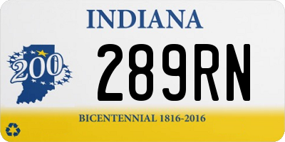 IN license plate 289RN