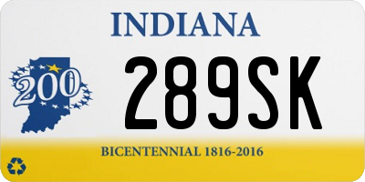 IN license plate 289SK