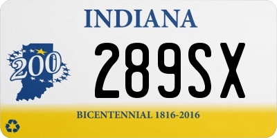 IN license plate 289SX