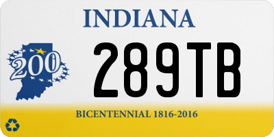 IN license plate 289TB