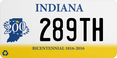 IN license plate 289TH