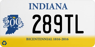 IN license plate 289TL