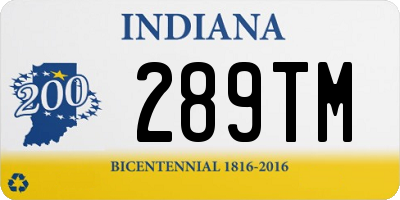 IN license plate 289TM