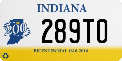 IN license plate 289TO