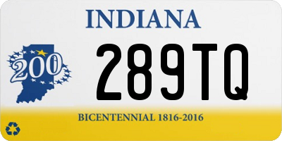 IN license plate 289TQ